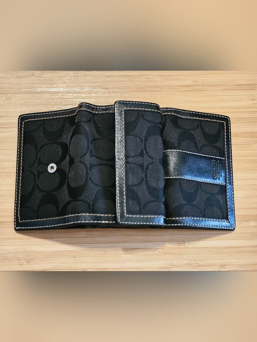 Coach Signature Black Jacquard Wallet